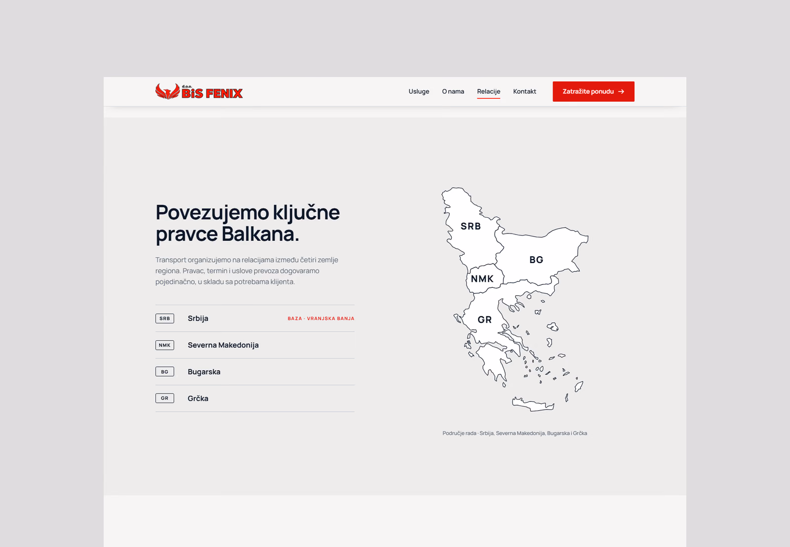 BIS Fenix — interaktivna mapa Srbije, Severne Makedonije, Bugarske i Grčke
